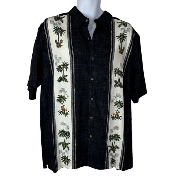 Batik Bay Hawaiian Bowling Panel Button Up Shirt Palm Tree Beach Chandler XXL - Picture 1 of 8